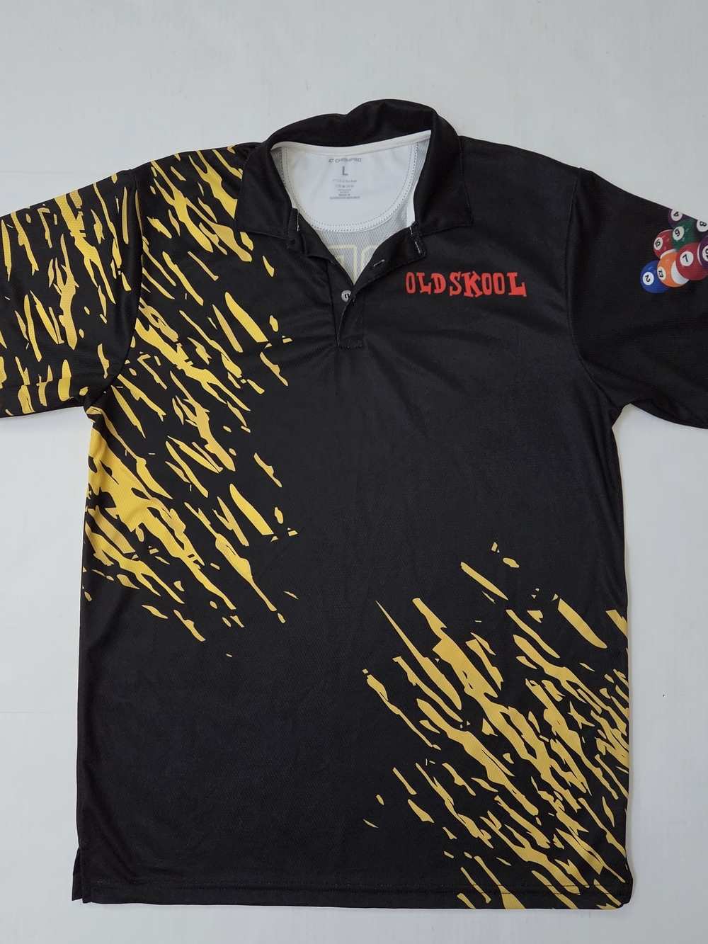 Old Skool Black & Yellow Men’s Polo Shirt Champro L